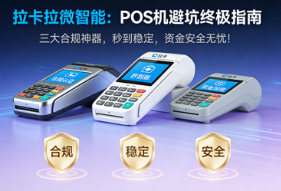 拉卡拉微智能：POS机避坑指南-三大合规神器，秒到稳定，资金安全无忧！