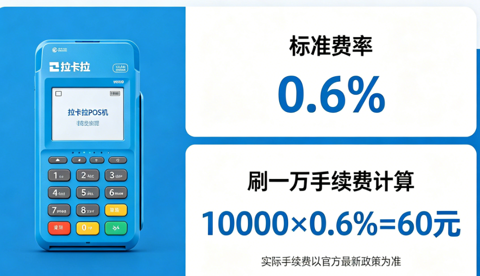 拉卡拉POS机刷一万扣多少手续费？