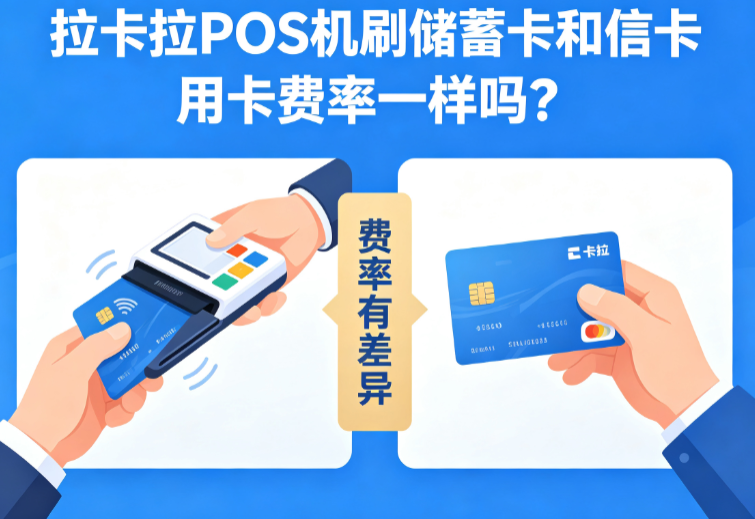 拉卡拉POS机刷储蓄卡和信用卡费率一样吗？