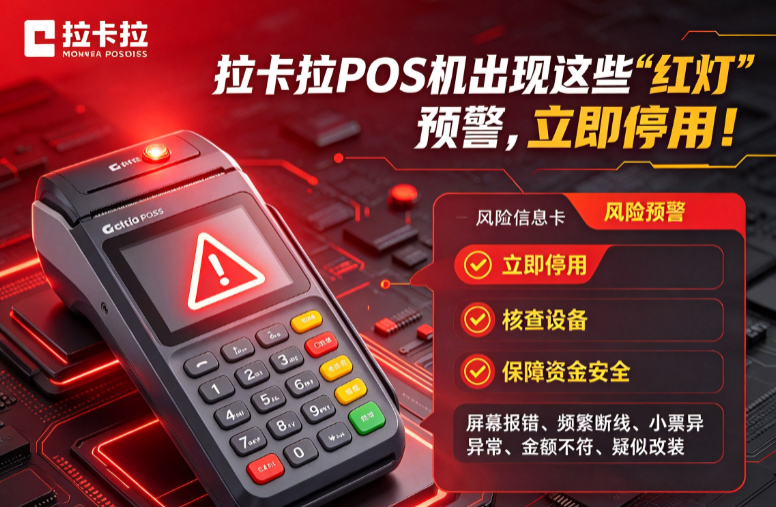 拉卡拉POS机出现这些“红灯”预警，立即停用！